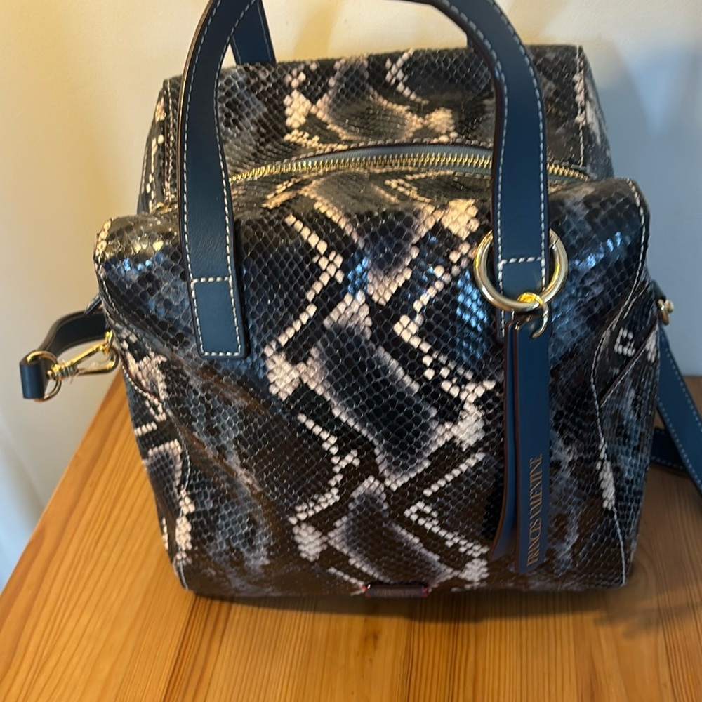 Frances Valentine blue snakeskin bag